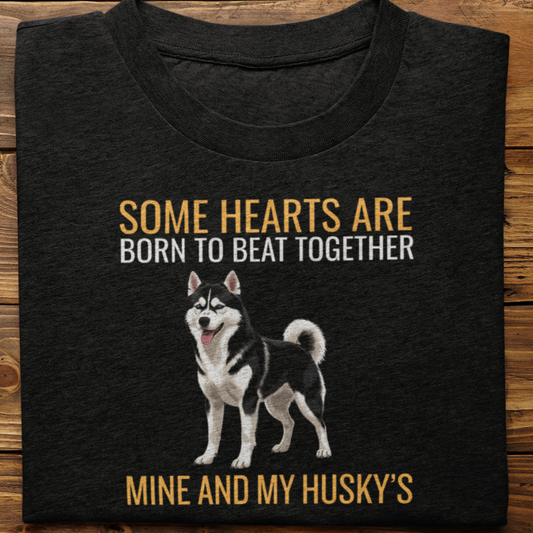 Husky : Some Hearts Are Born Tshirt Unisex(Black)