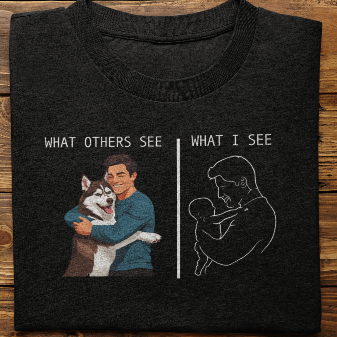 Husky : What Others See Tshirt Unisex(Brown-Male)