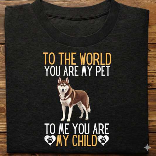 Husky : To The World Child Tshirt Unisex(Brown)