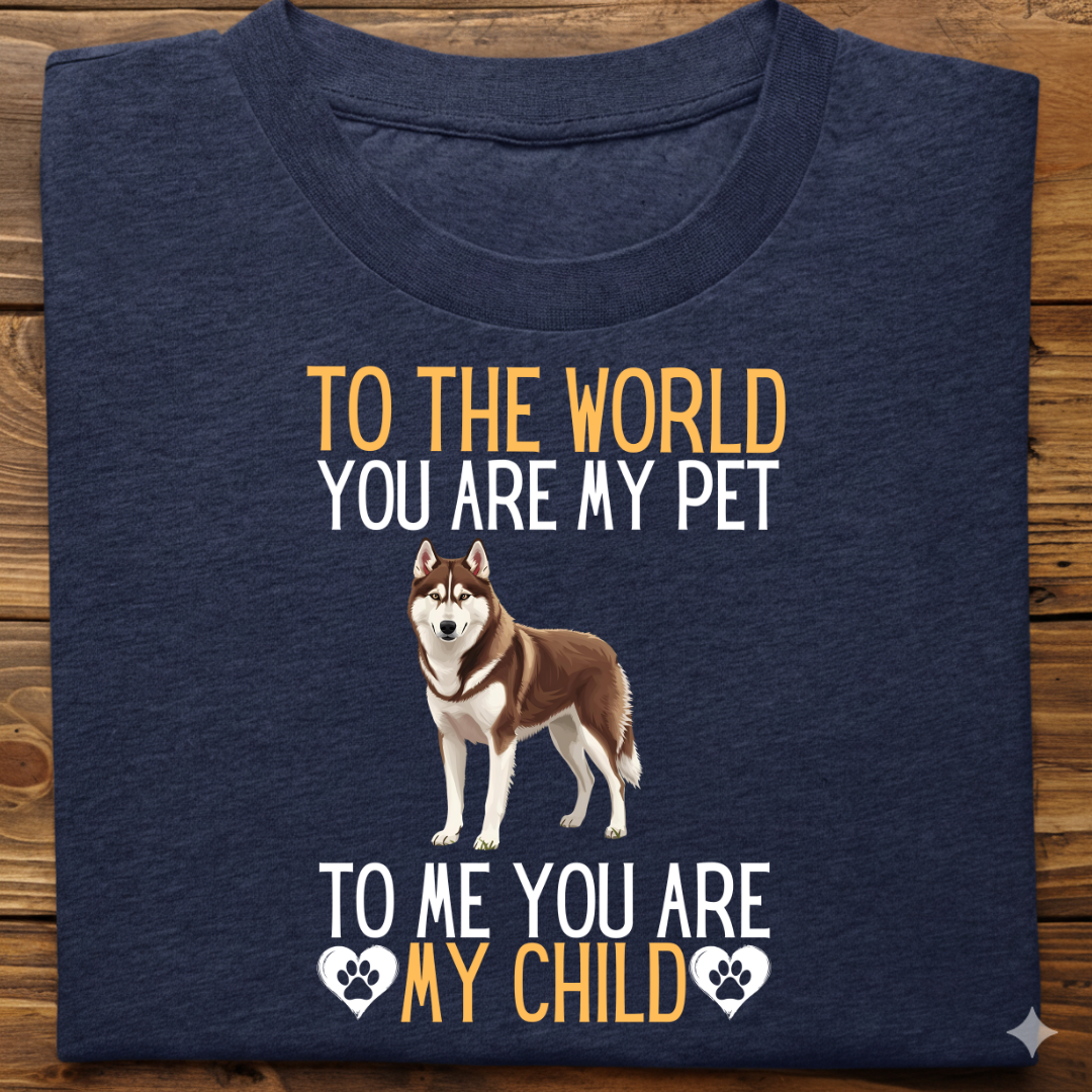 Husky : To The World Child Tshirt Unisex(Brown)