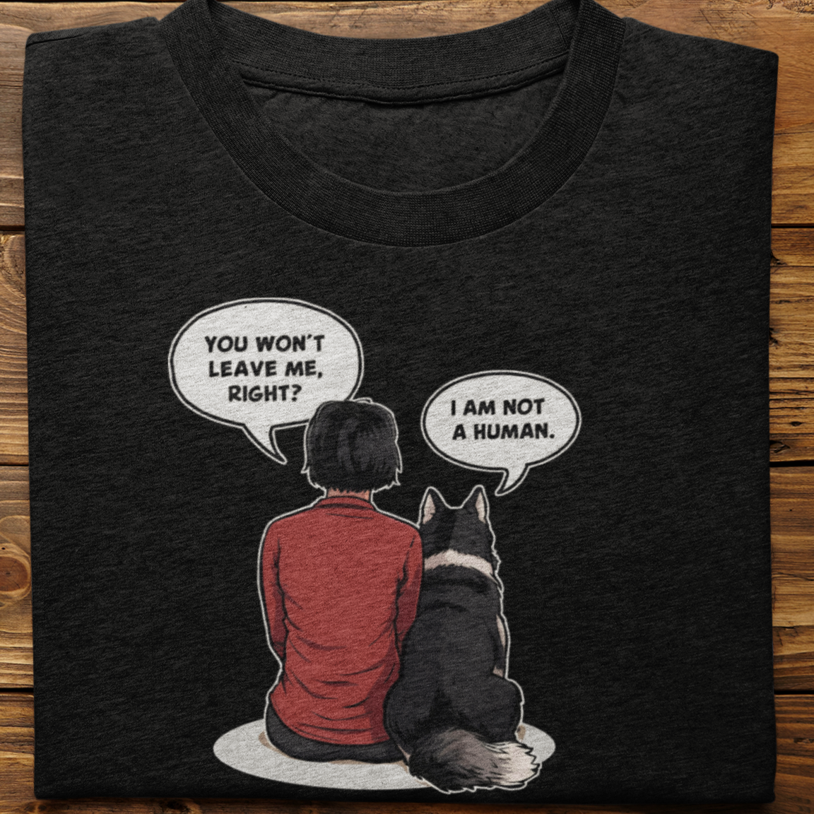 Husky : I Am Not A Human Tshirt Unisex(black-Female)