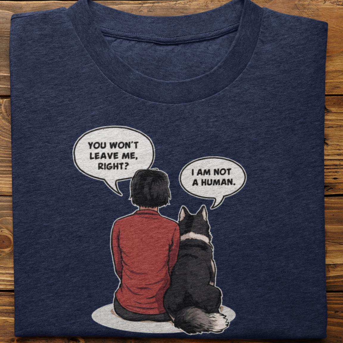 Husky : I Am Not A Human Tshirt Unisex(black-Female)