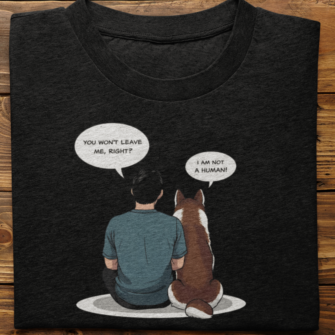 Husky : I Am Not A Human Tshirt Unisex(Brown-Male)