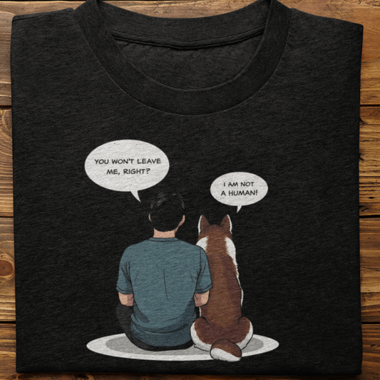 Husky : I Am Not A Human Tshirt Unisex(Brown-Male)