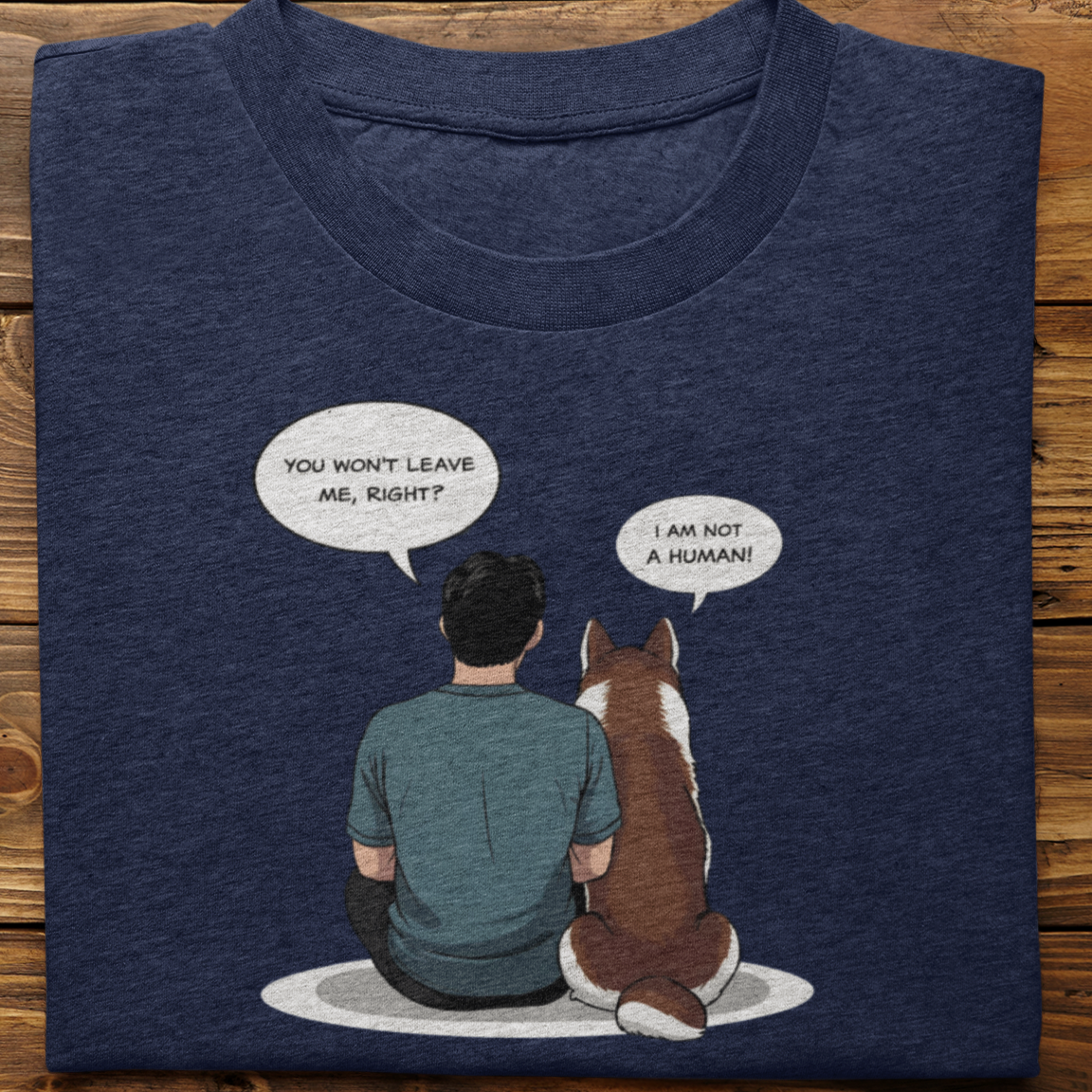 Husky : I Am Not A Human Tshirt Unisex(Brown-Male)