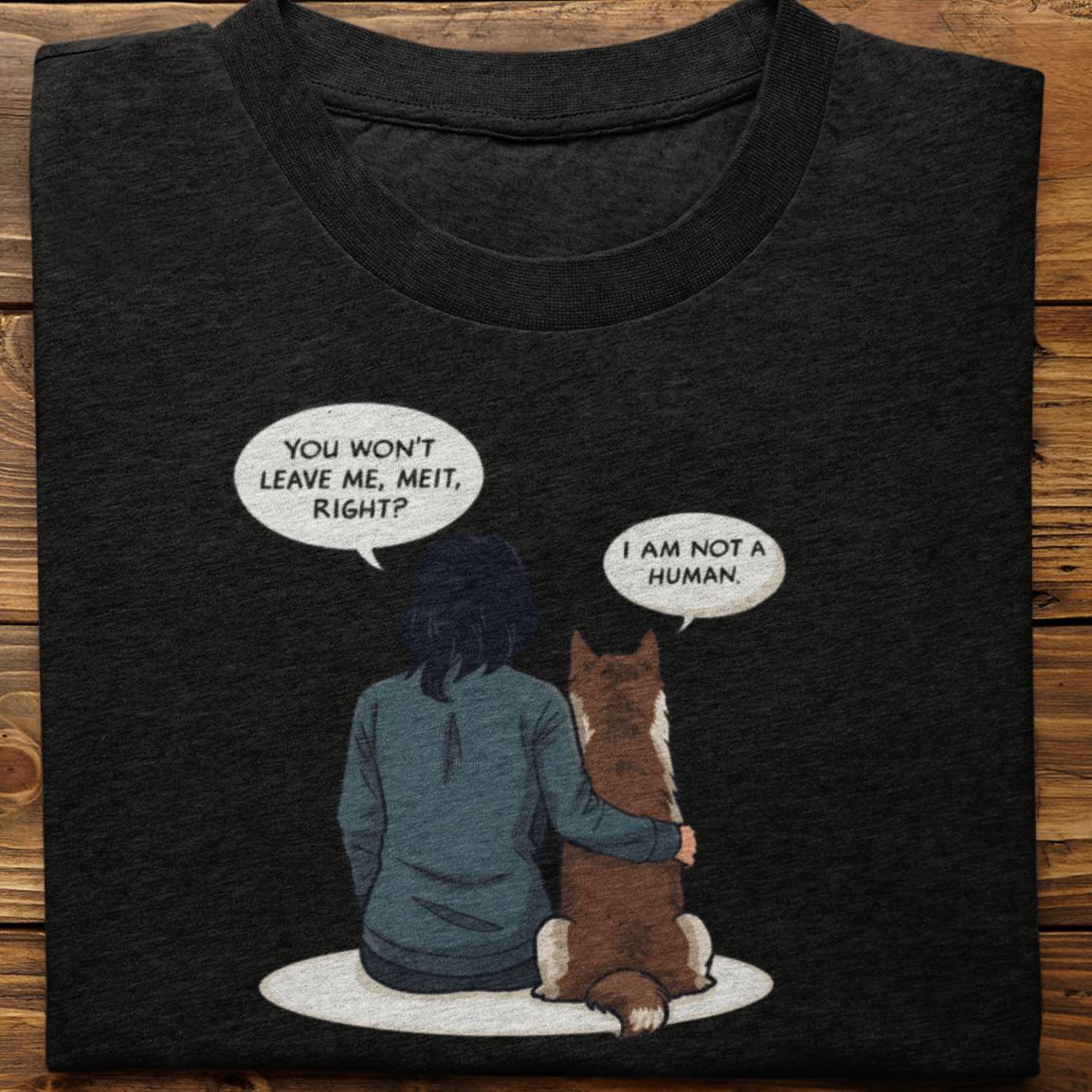 Husky : I Am Not A Human Tshirt Unisex(Brown-Female)