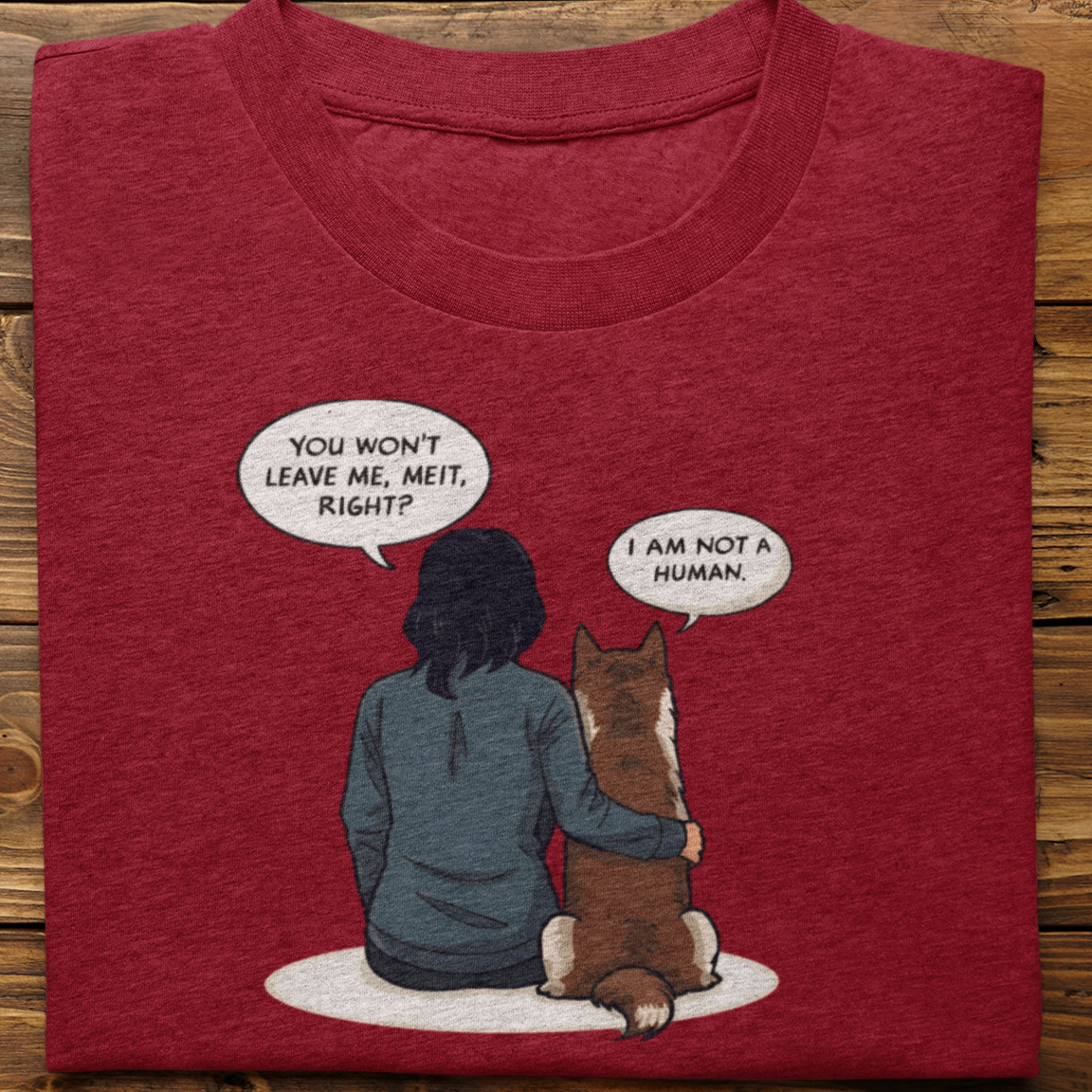 Husky : I Am Not A Human Tshirt Unisex(Brown-Female)