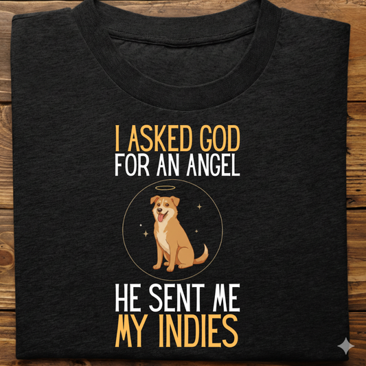 Indies : I Asked God Angel Tshirt Unisex