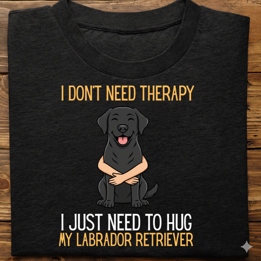 Labrador : Therapy Hug Tshirt Unisex(Black)