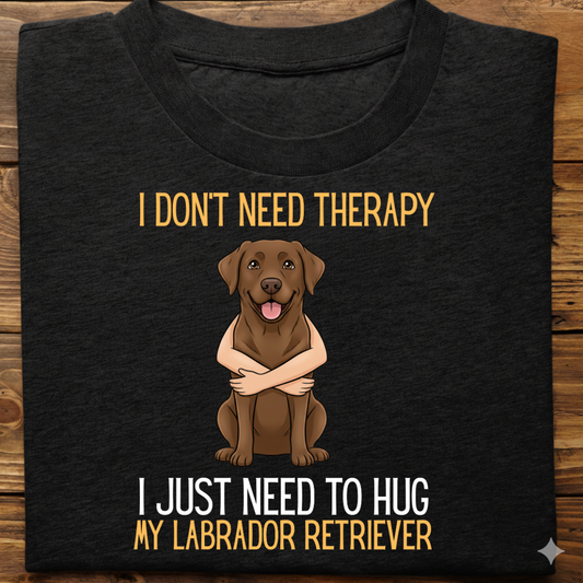 Labrador : Therapy Hug Tshirt Unisex(Brown)