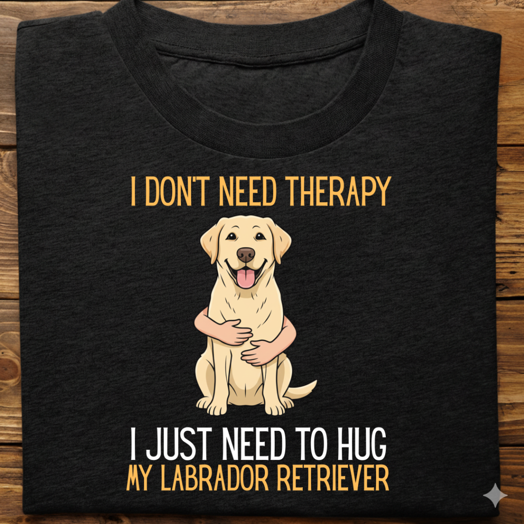 Labrador : Therapy Hug Tshirt Unisex(White)
