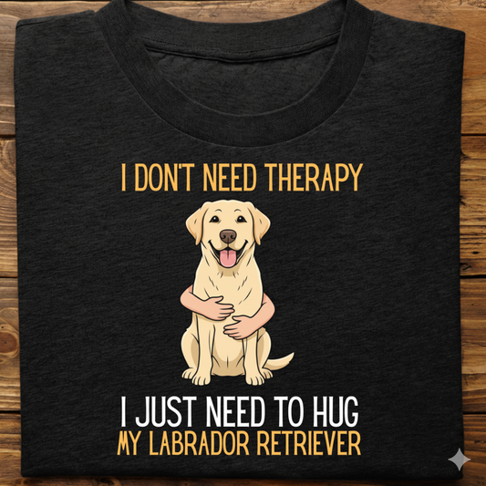 Labrador : Therapy Hug Tshirt Unisex(White)