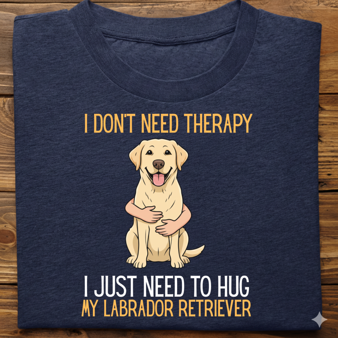 Labrador : Therapy Hug Tshirt Unisex(White)