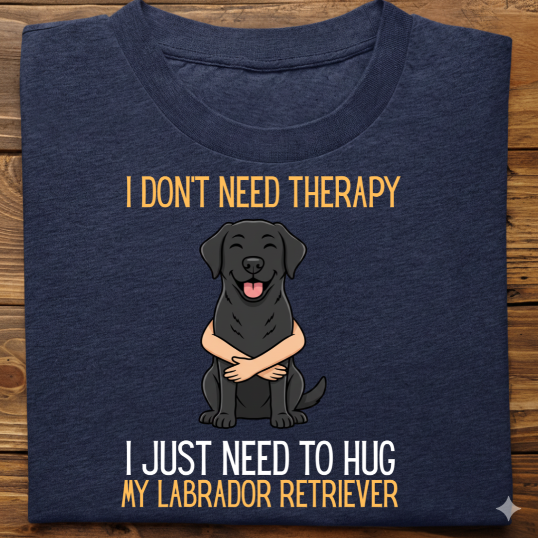 Labrador : Therapy Hug Tshirt Unisex(Black)