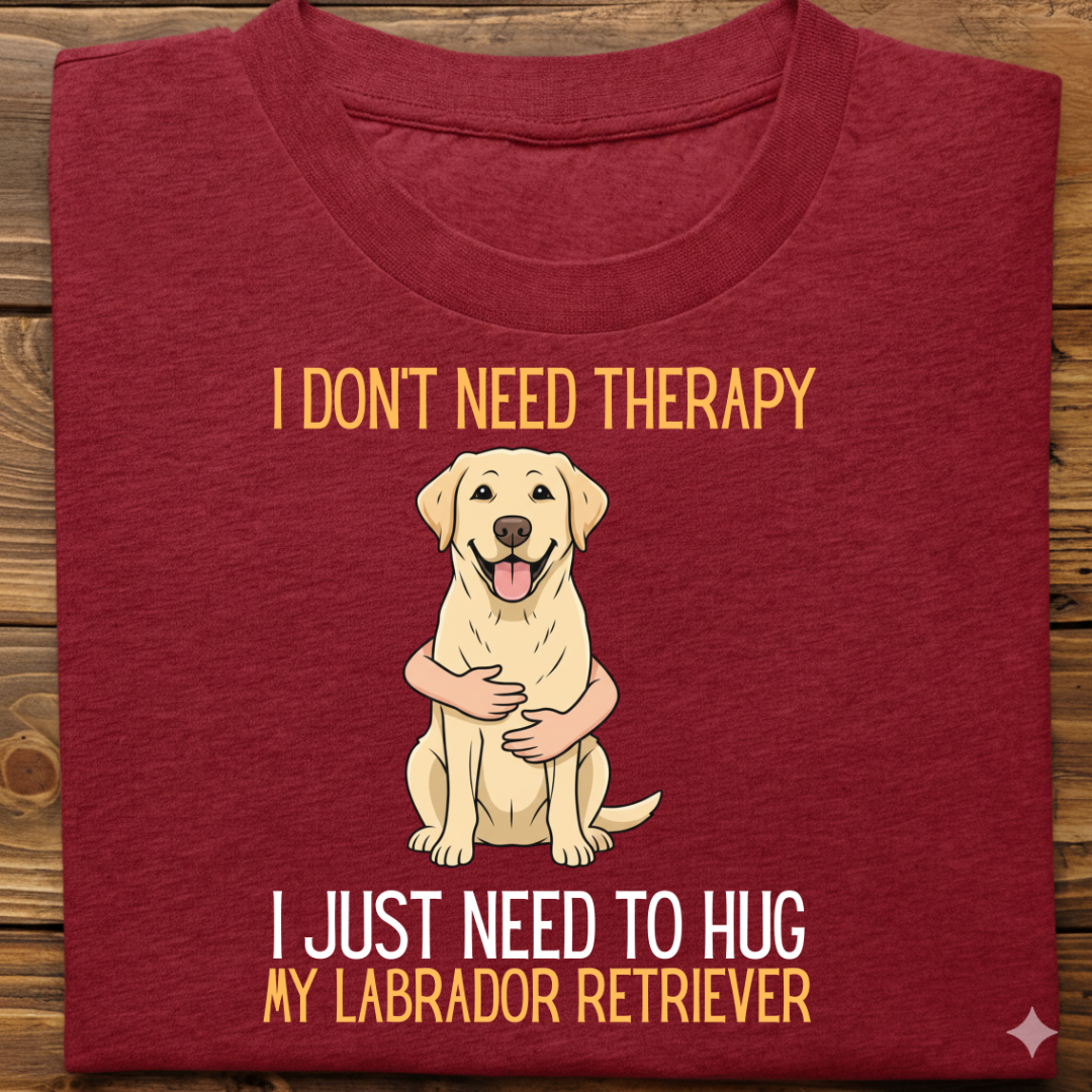 Labrador : Therapy Hug Tshirt Unisex(White)
