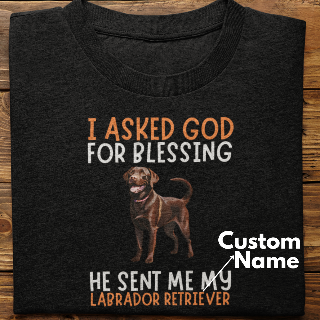Labrador :  I Asked God For Blessing Tshirt Unisex (Chochlate-Custom)