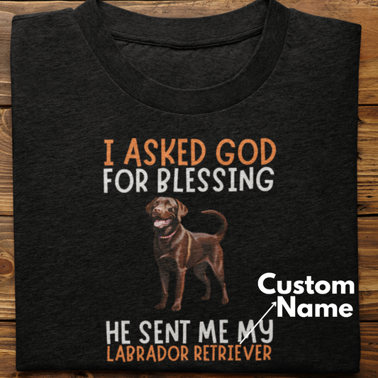 Labrador :  I Asked God For Blessing Tshirt Unisex (Chochlate-Custom)
