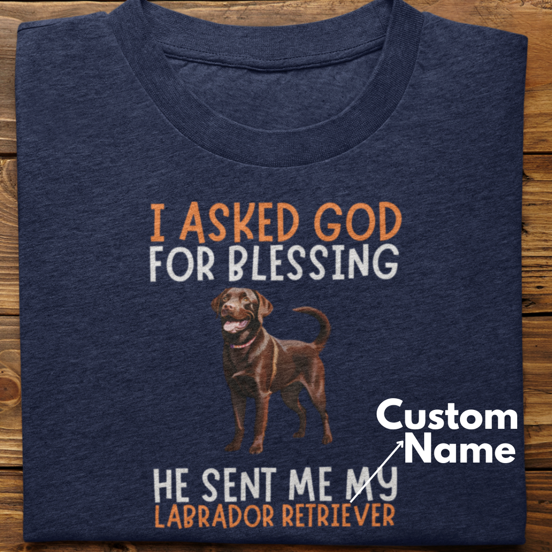 Labrador :  I Asked God For Blessing Tshirt Unisex (Chochlate-Custom)