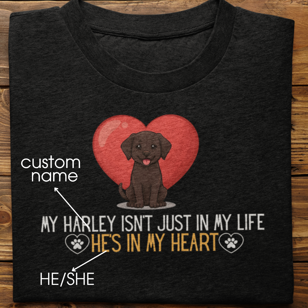 Labrador Retriever : In My Heart Tshirt Unisex(Brown)