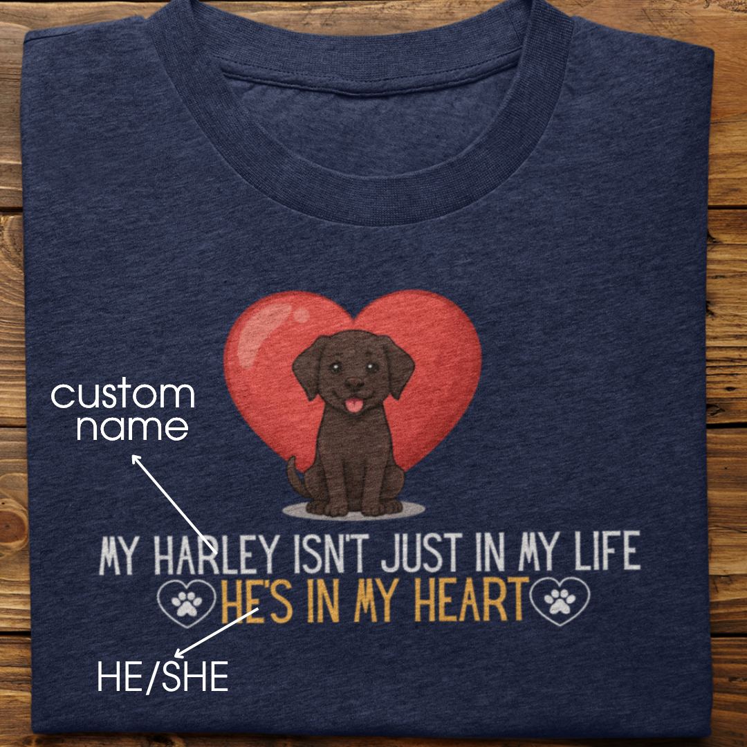 Labrador Retriever : In My Heart Tshirt Unisex(Brown)