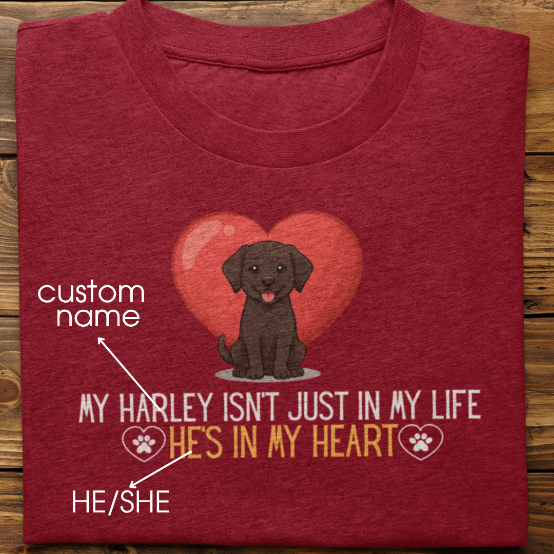 Labrador Retriever : In My Heart Tshirt Unisex(Brown)
