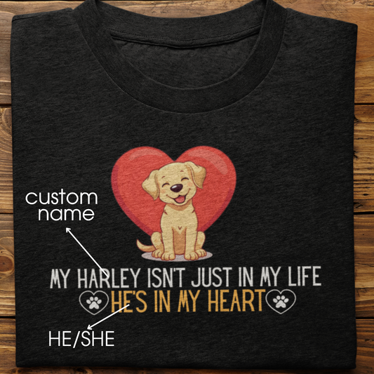 Labrador Retriever : In My Heart Tshirt Unisex(Yellow)