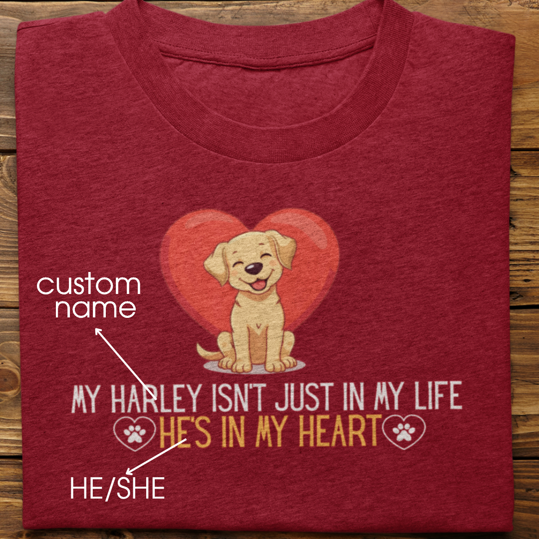Labrador Retriever : In My Heart Tshirt Unisex(Yellow)