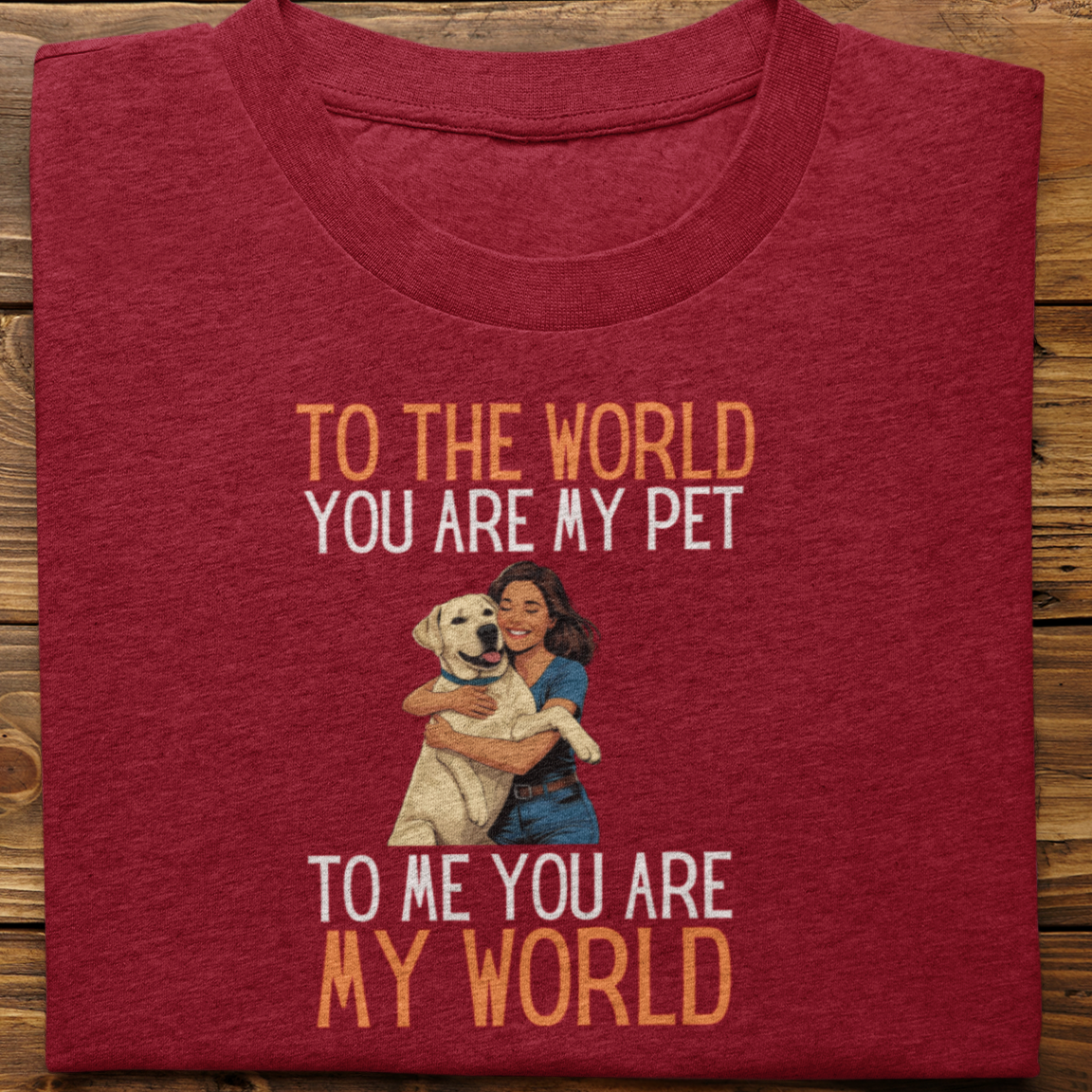 Labrador : To the World Hug Tshirt unisex(white-Female)