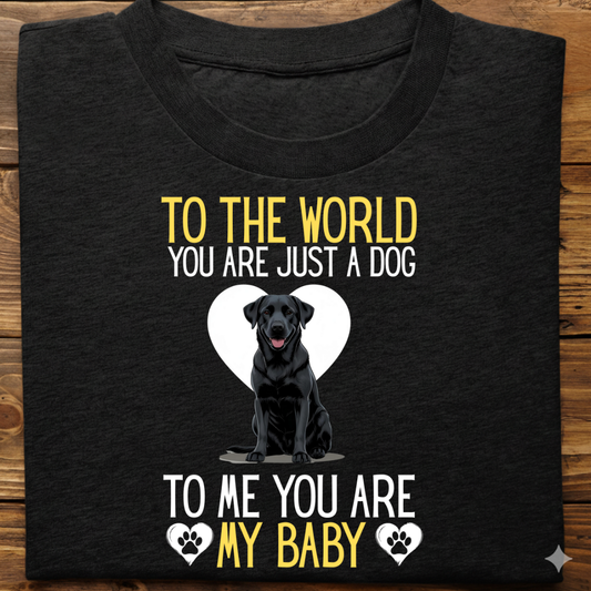 Labrador : To World Baby Tshirt Unisex(Black)