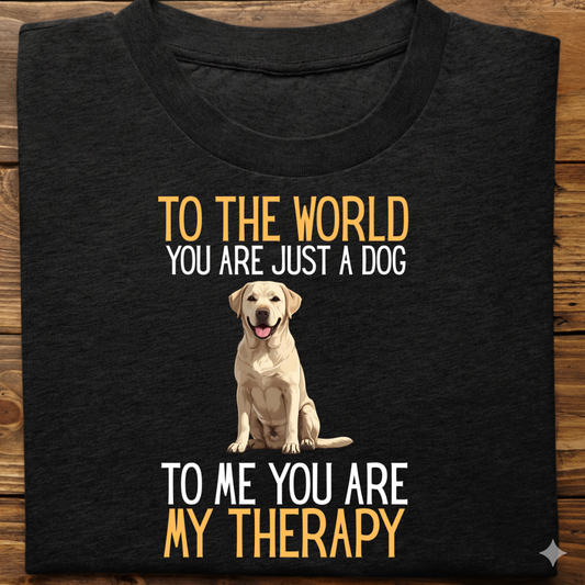 Labrador : Just a Dog World Therapy Tshirt Unisex(white)