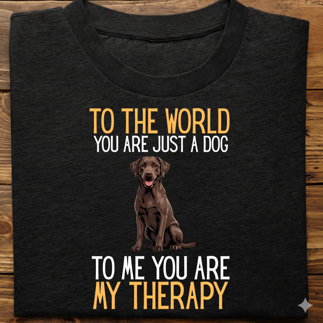 Labrador : Just a Dog World Therapy Tshirt Unisex(Brown)