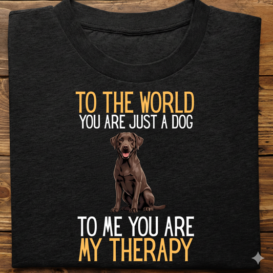 Labrador : Just a Dog World Therapy Tshirt Unisex(Brown)