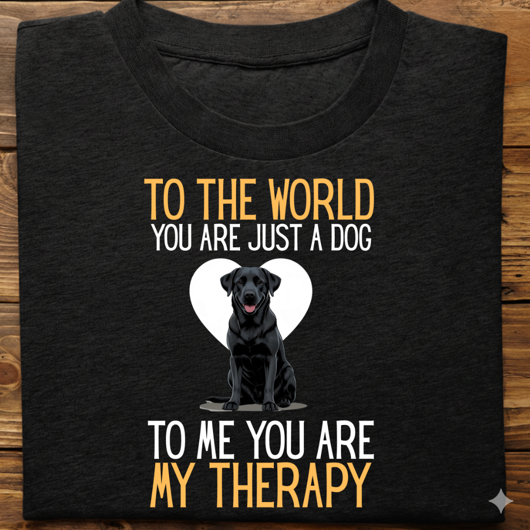 Labrador : Just a Dog World Therapy Tshirt Unisex(Black)