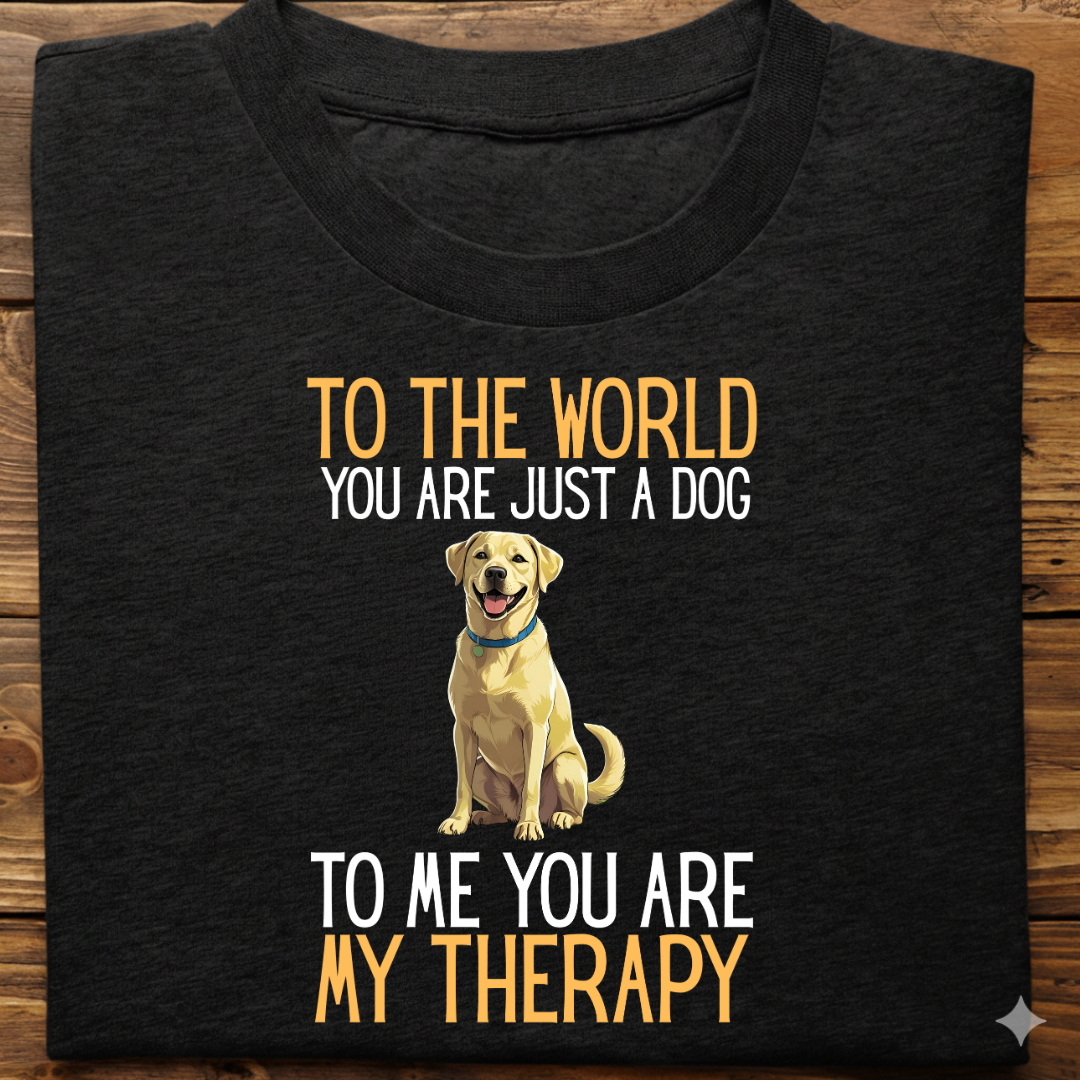 Labrador : Just a Dog World Therapy Tshirt Unisex(Yellow)