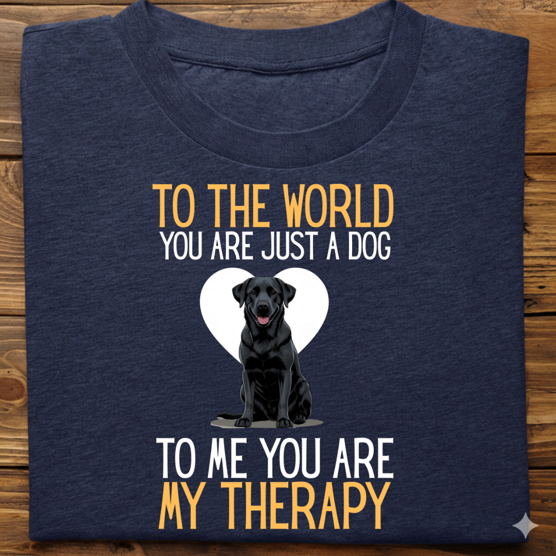 Labrador : Just a Dog World Therapy Tshirt Unisex(Black)
