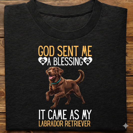 Labrador : God Sent Blessing Tshirt Unisex(Brown)