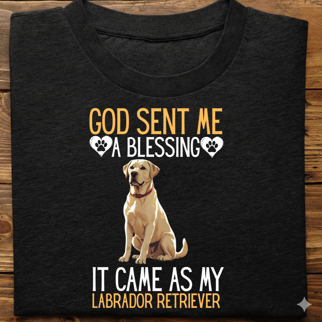 Labrador : God Sent Blessing Tshirt Unisex(White)