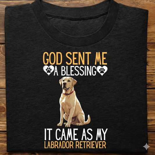 Labrador : God Sent Blessing Tshirt Unisex(White)