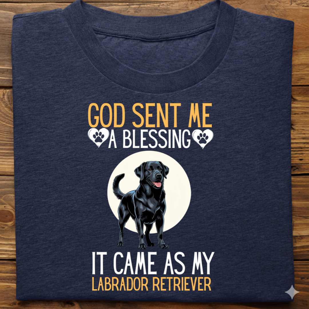Labrador : God Sent Blessing Tshirt Unisex(Black)