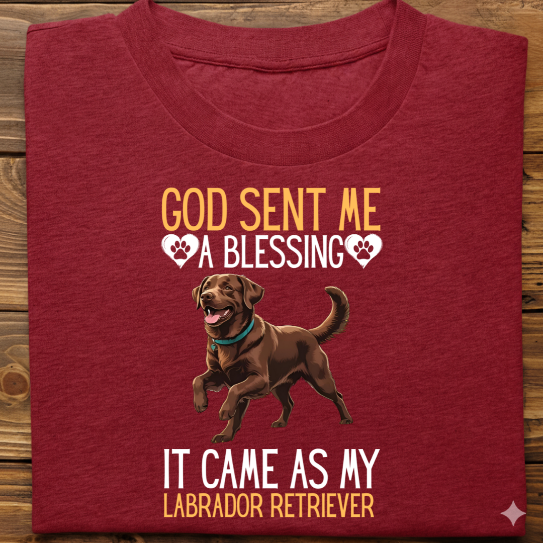 Labrador : God Sent Blessing Tshirt Unisex(Brown)