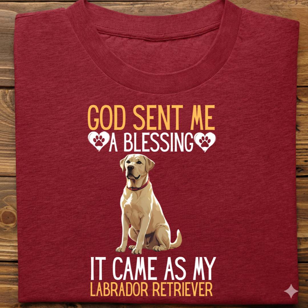 Labrador : God Sent Blessing Tshirt Unisex(White)