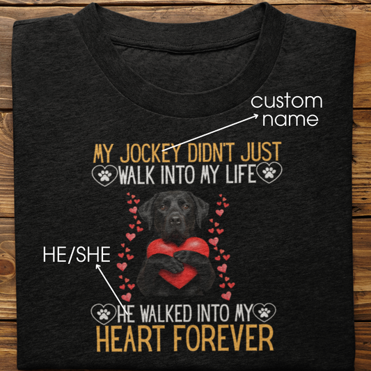 Labrador Retriever : Into My Heart Forever Tshirt Unisex (Black)