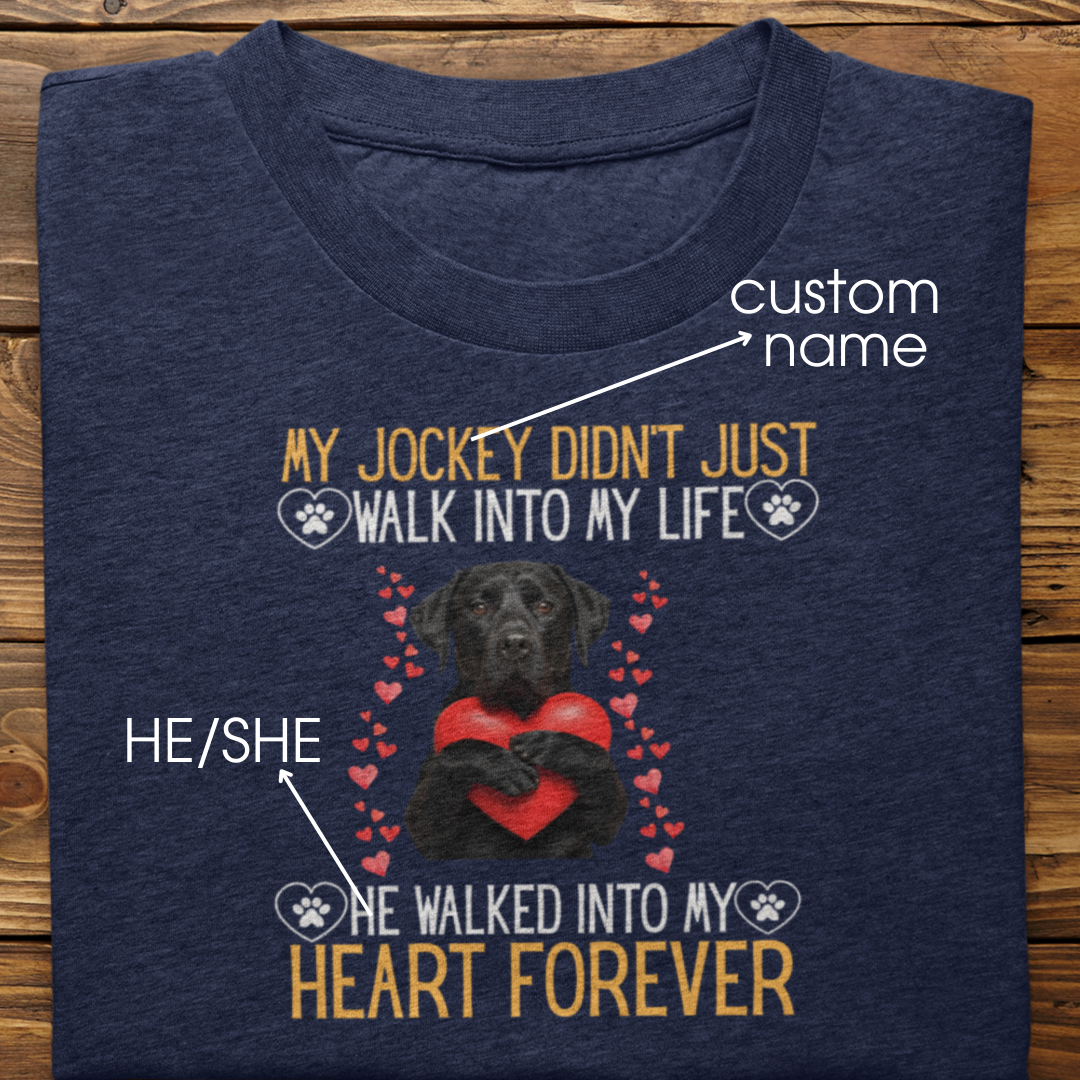 Labrador Retriever : Into My Heart Forever Tshirt Unisex (Black)