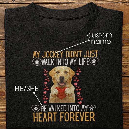 Labrador Retriever : Into My Heart Forever Tshirt Unisex (Yellow)