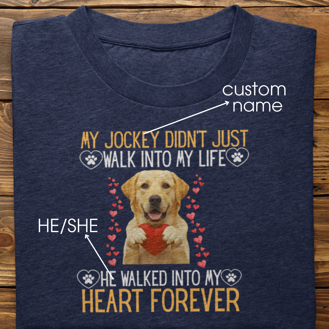 Labrador Retriever : Into My Heart Forever Tshirt Unisex (Yellow)