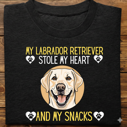 Labrador : Stole My Snacks Tshirt Unisex(White)