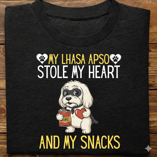 Lhasa Apso : Stole My Snacks Tshirt Unisex
