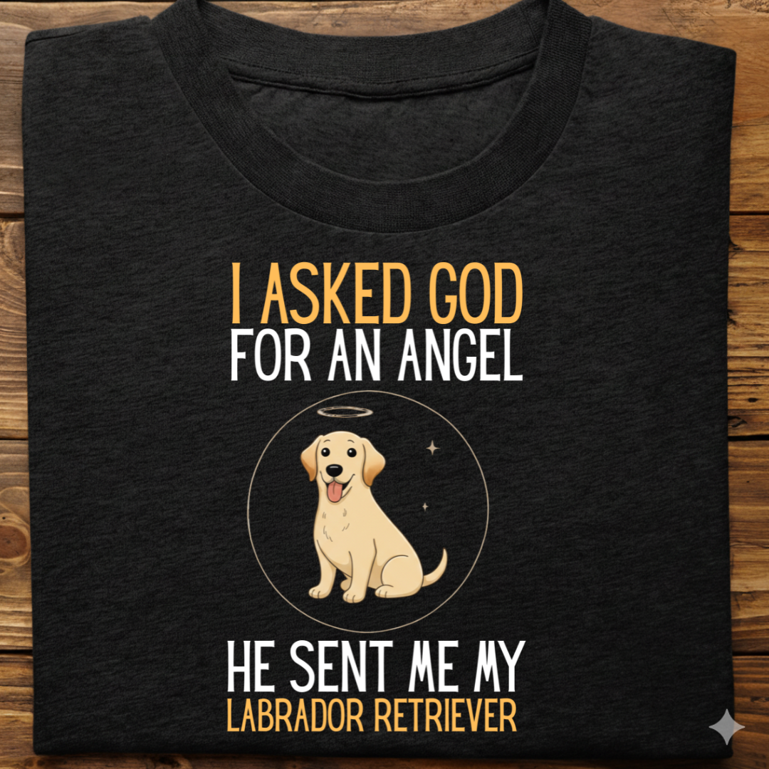 Labrador : I Asked God Angel Tshirt Unisex(Yellow)
