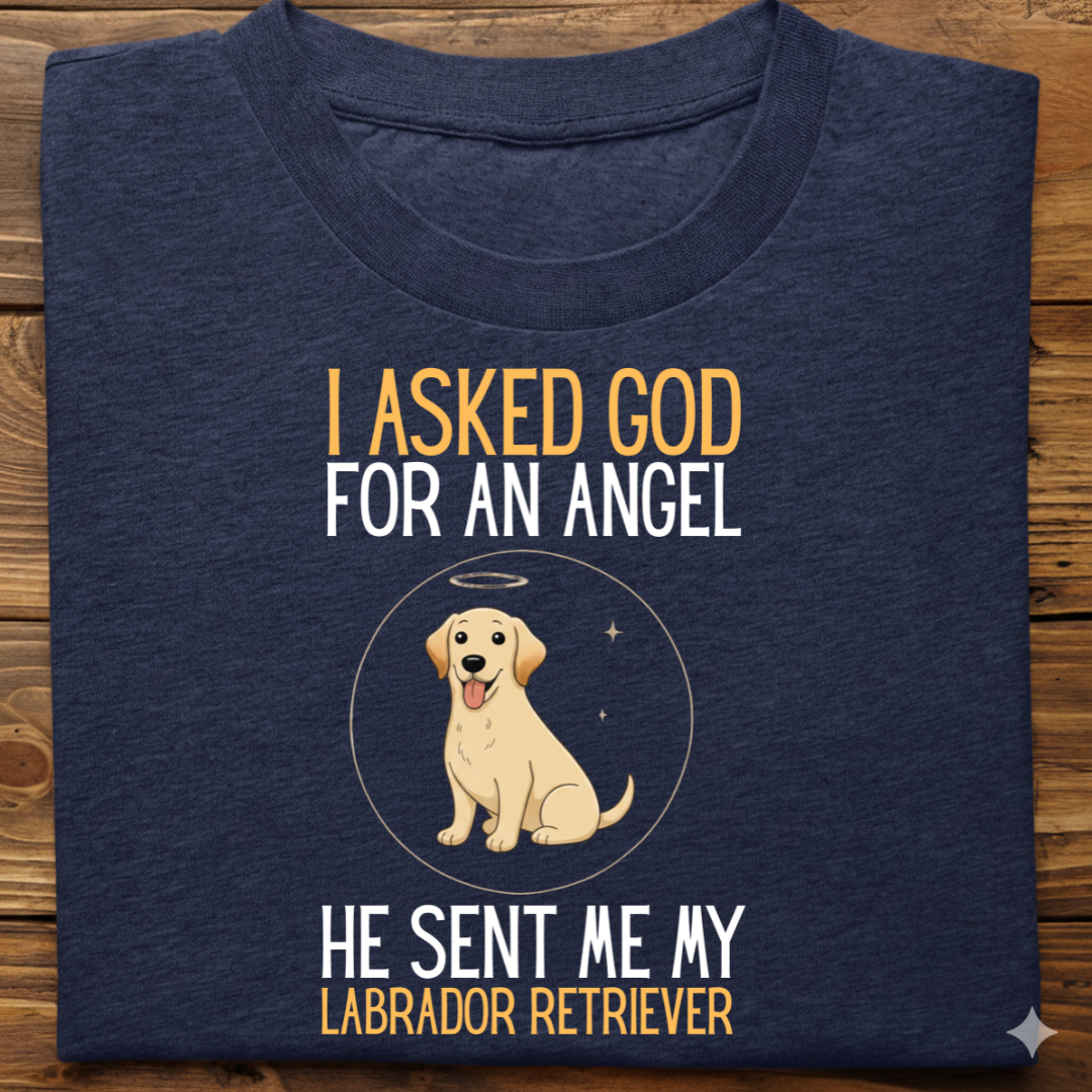 Labrador : I Asked God Angel Tshirt Unisex(Yellow)