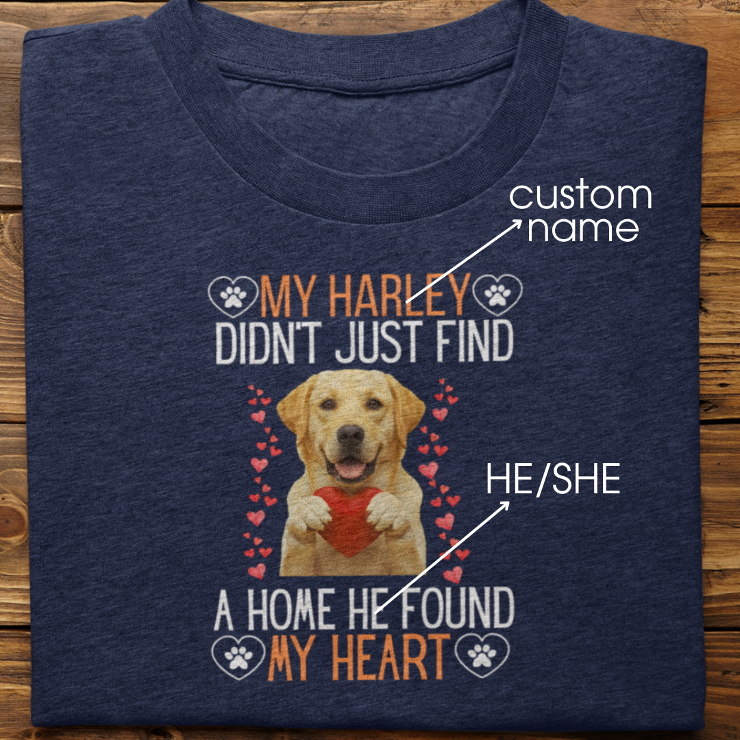Labrador Retriever : He Found My Heart Tshirt Unisex (Yellow)